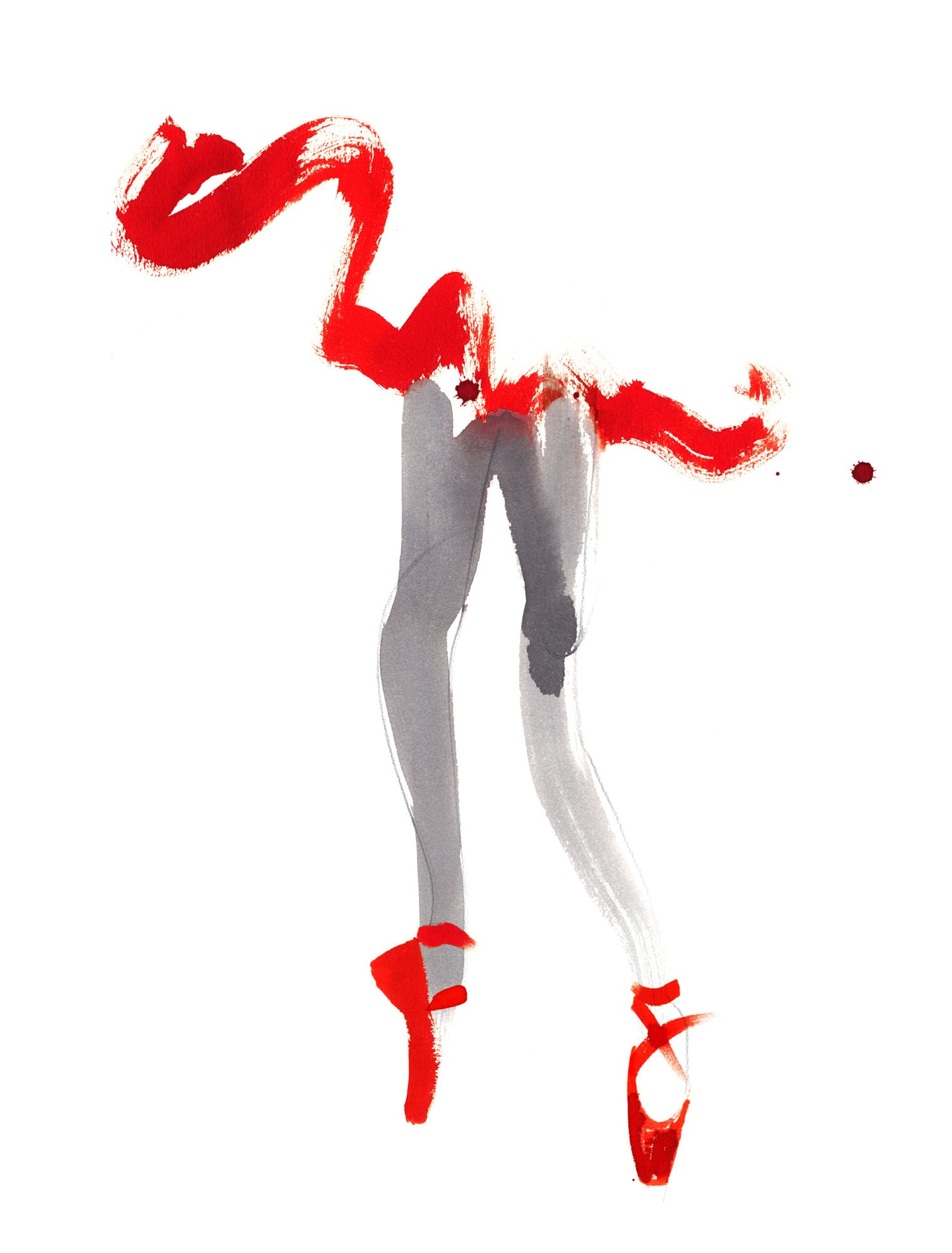 Lovisa Burfirtt illustration ballerina-prima-in-red