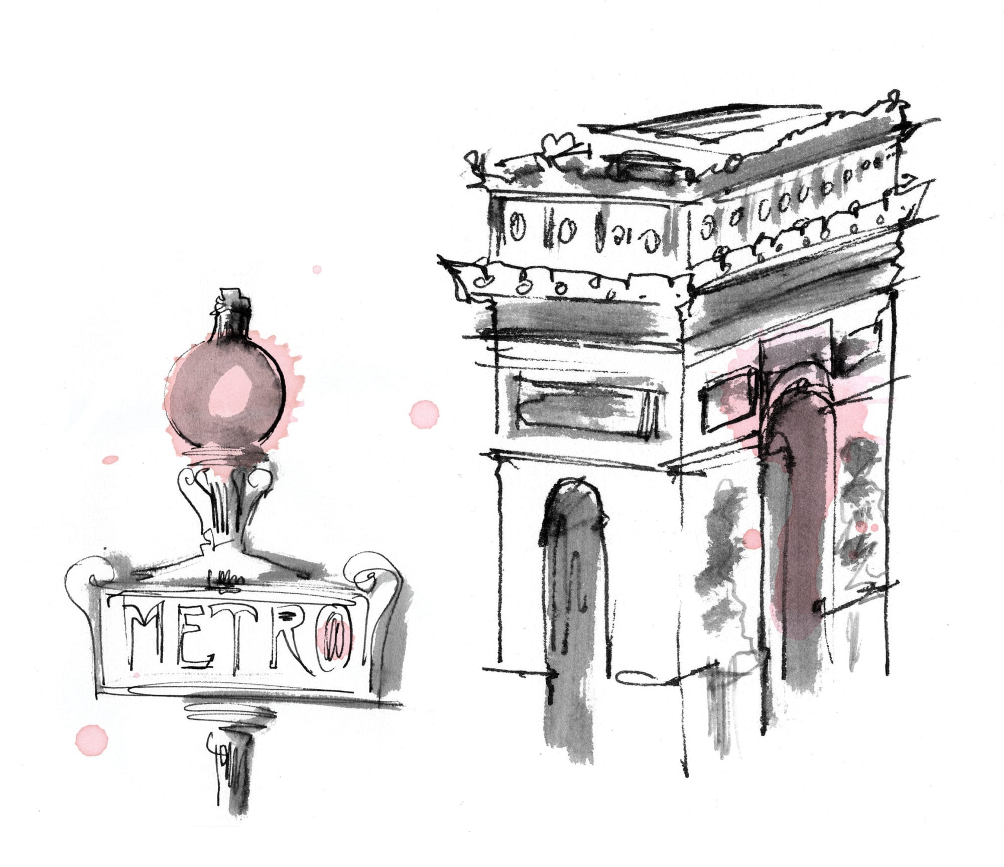 Lovisa Burfitt illustration Arc-de-triomphe-et-metro-